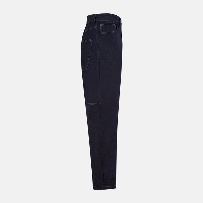 Navy Denim Trousers Image 3