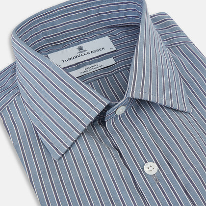 Steel Grey Ticking Stripe Mayfair Shirt