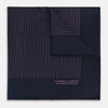 Navy and Purple Stripe Silk Pocket Square