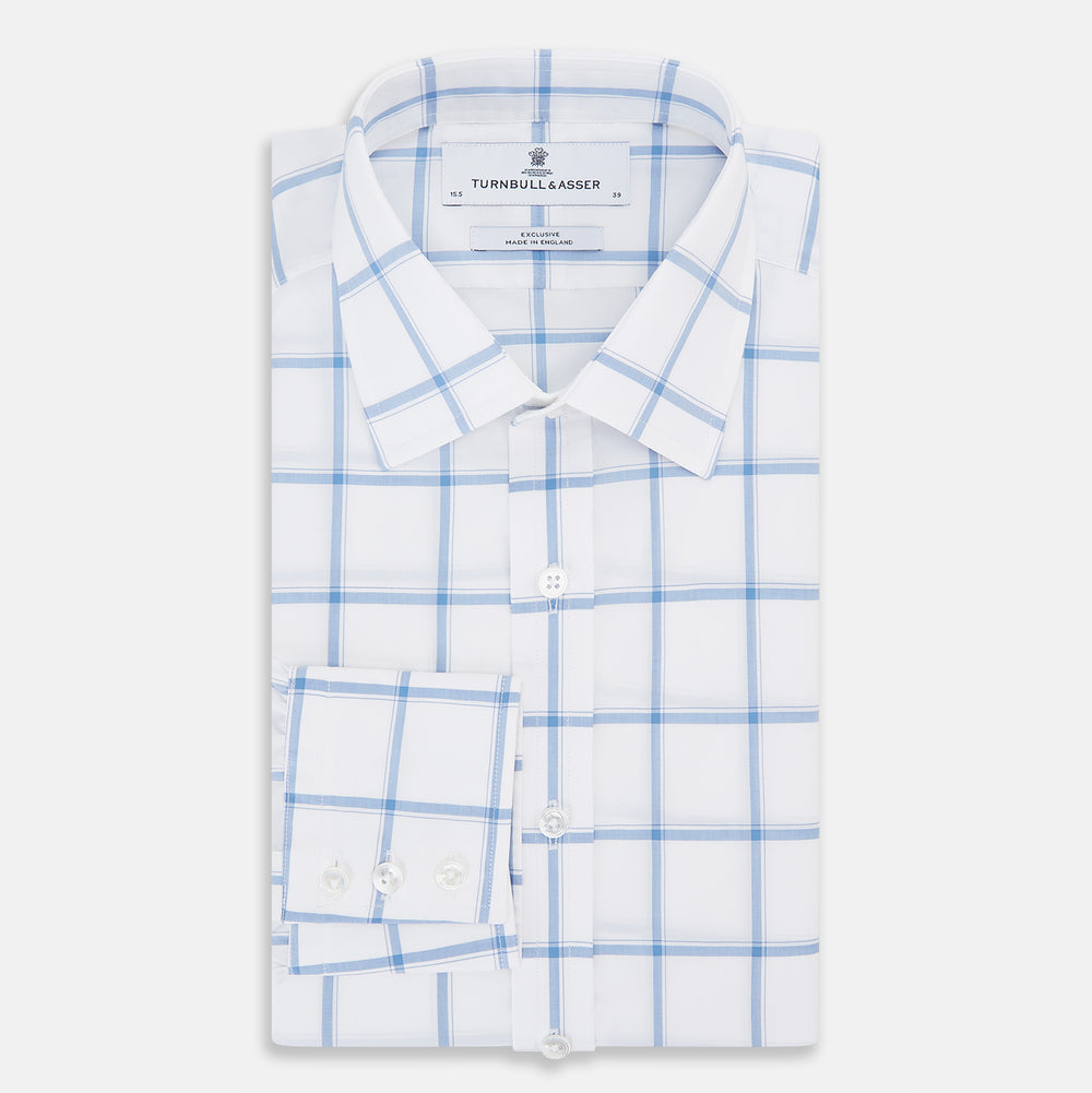 blue grid dress shirt Non-Iron Blue Micro Grid Shirt by Proper Cloth