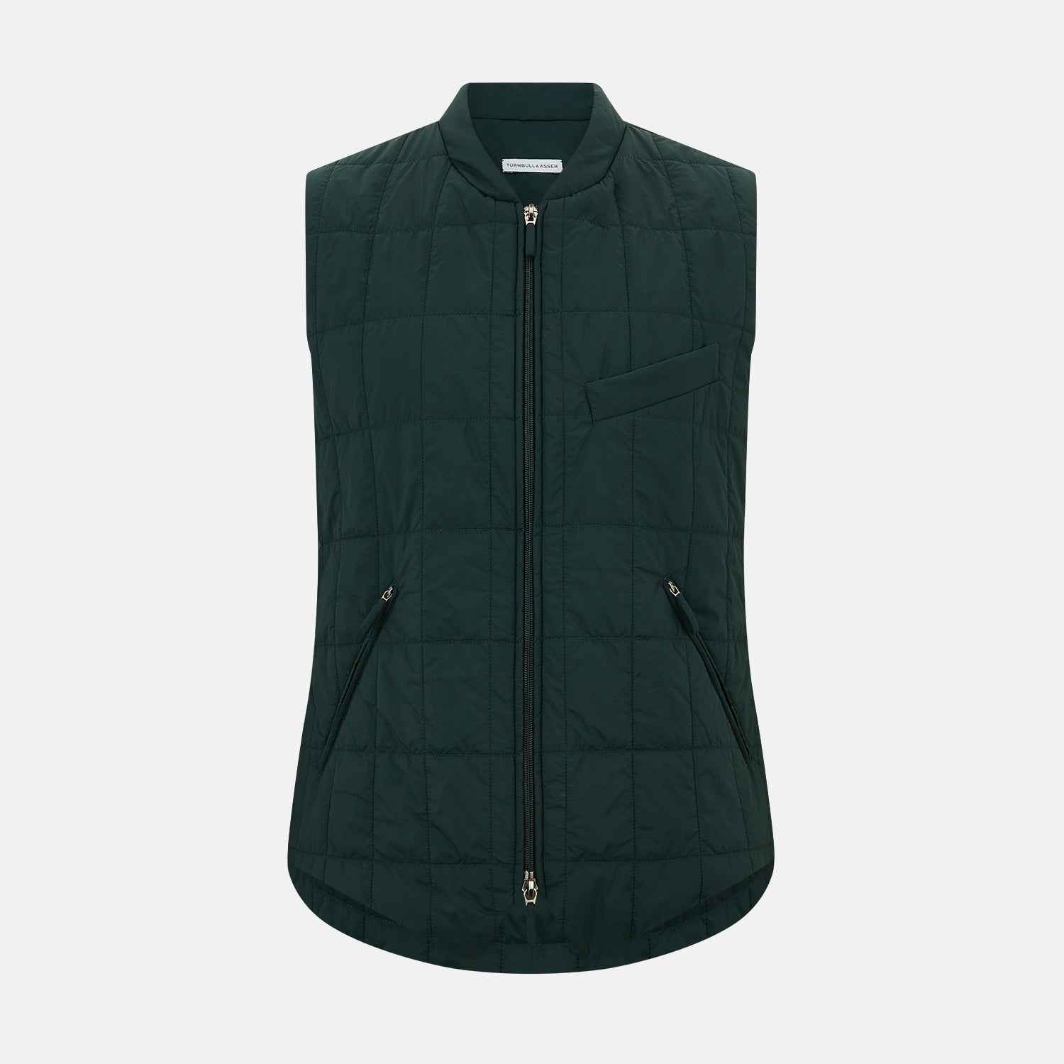 View 1 of product QUILTED VEST ZIP PKTS,BACK WAIST STRAPS FOREST GRN