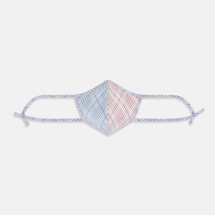 Blue, Pink & Purple Checked Cotton Commuter Mask with 3 VIROFORMULA™ filters Image 4