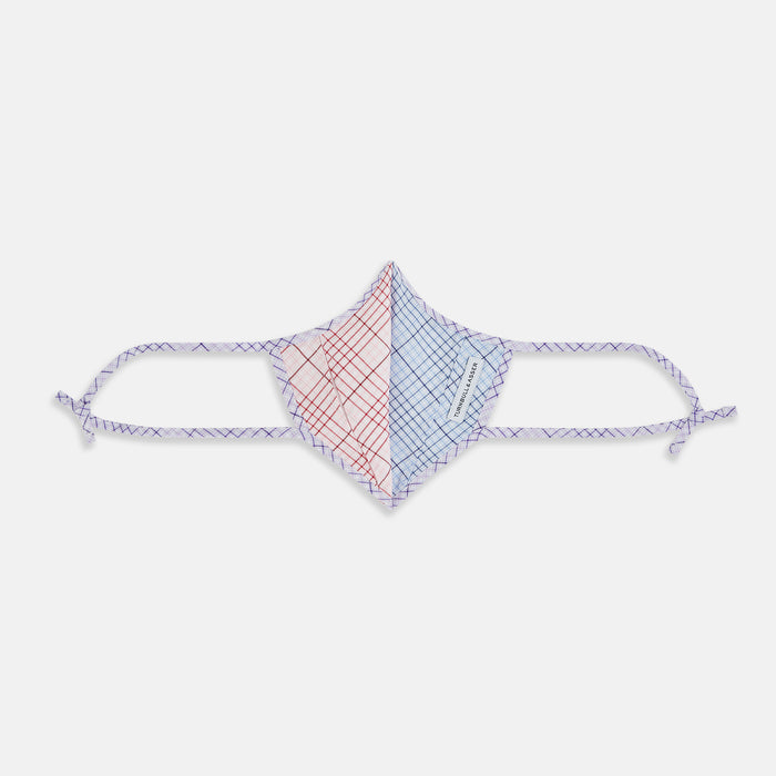Blue, Pink & Purple Checked Cotton Commuter Mask with 3 VIROFORMULA™ filters Image 5