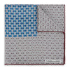 View 1 of product Geometric Brown and Blue Silk Pocket Square