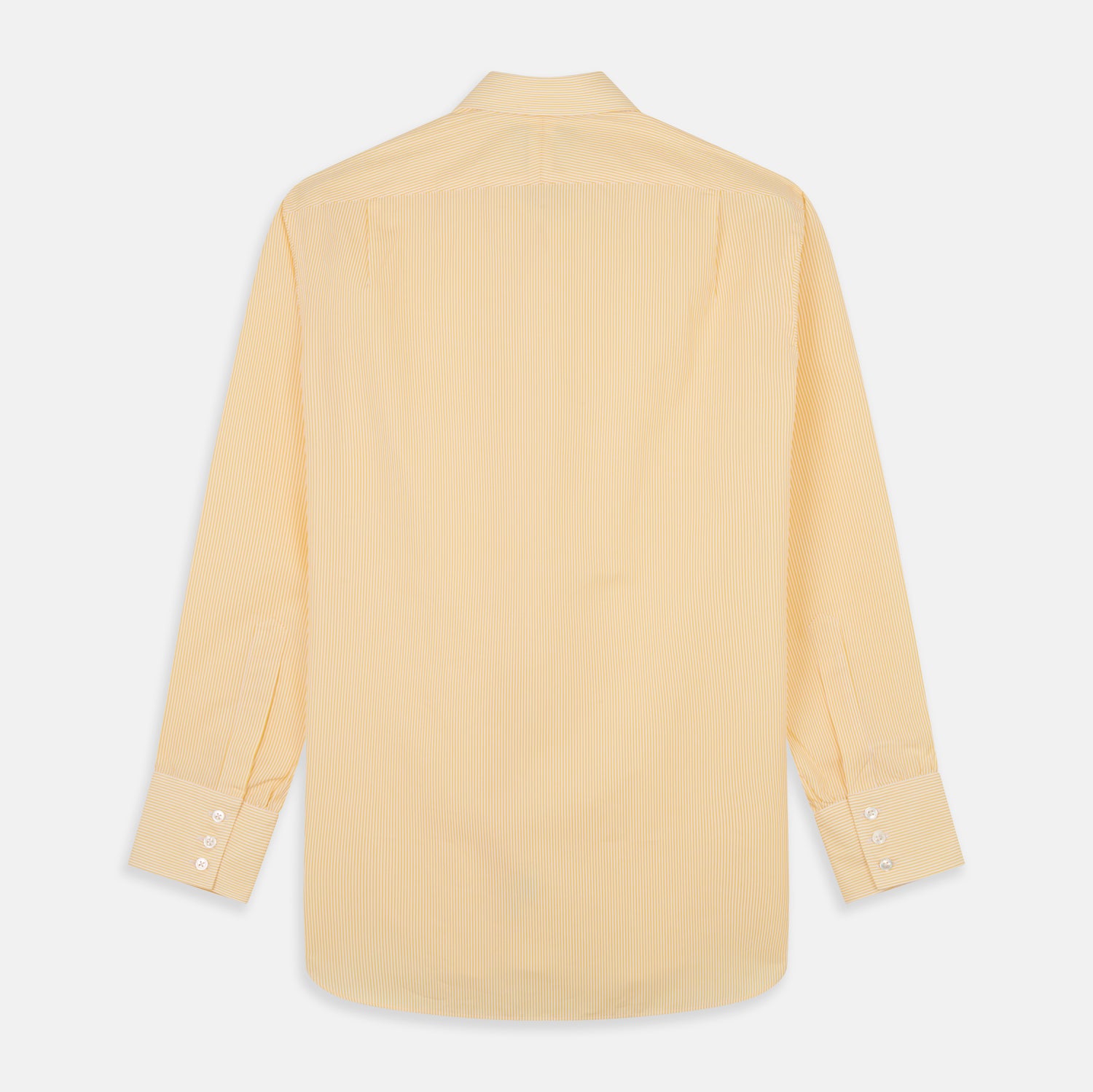 View 5 of product Yellow Fine Stripe Regular Fit Shirt with T&A Collar