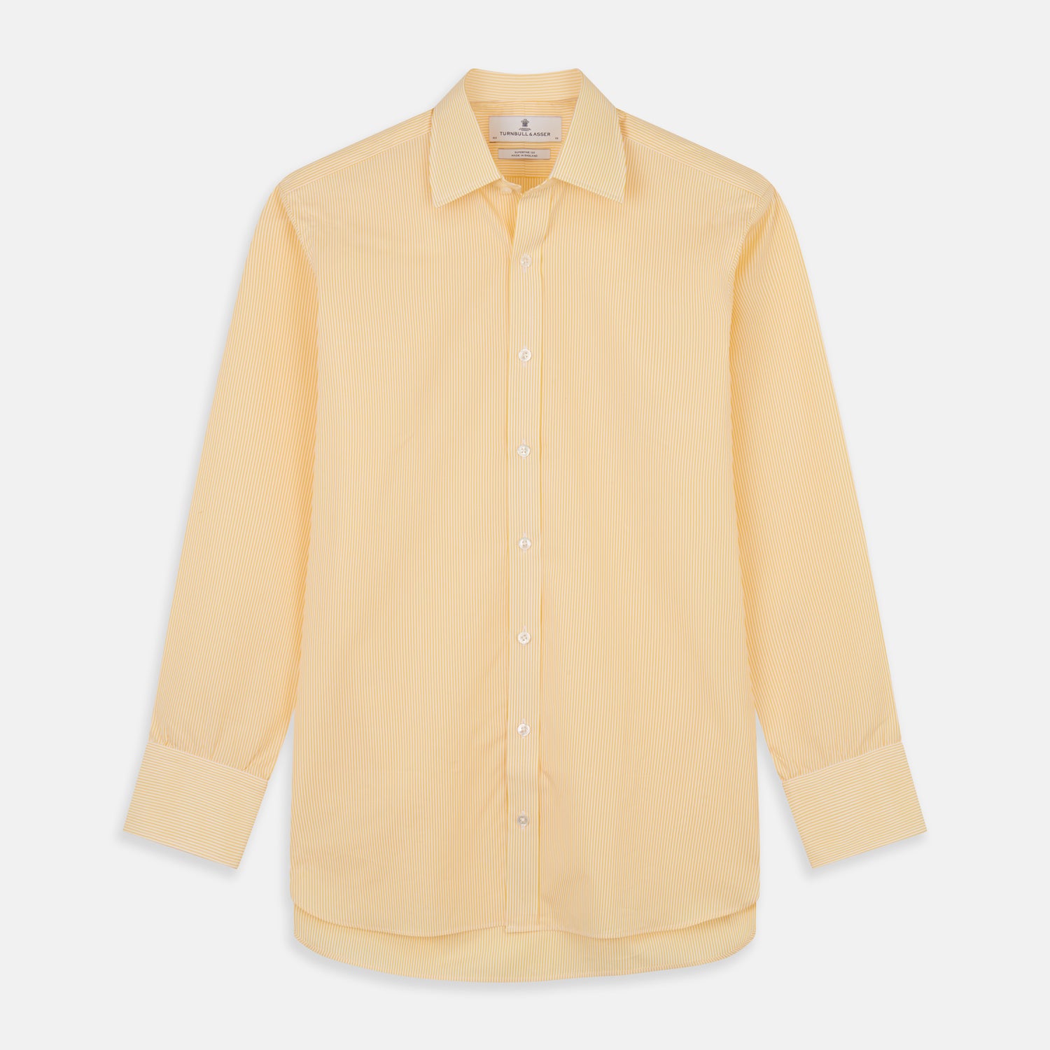 View 1 of product Yellow Fine Stripe Regular Fit Shirt with T&A Collar