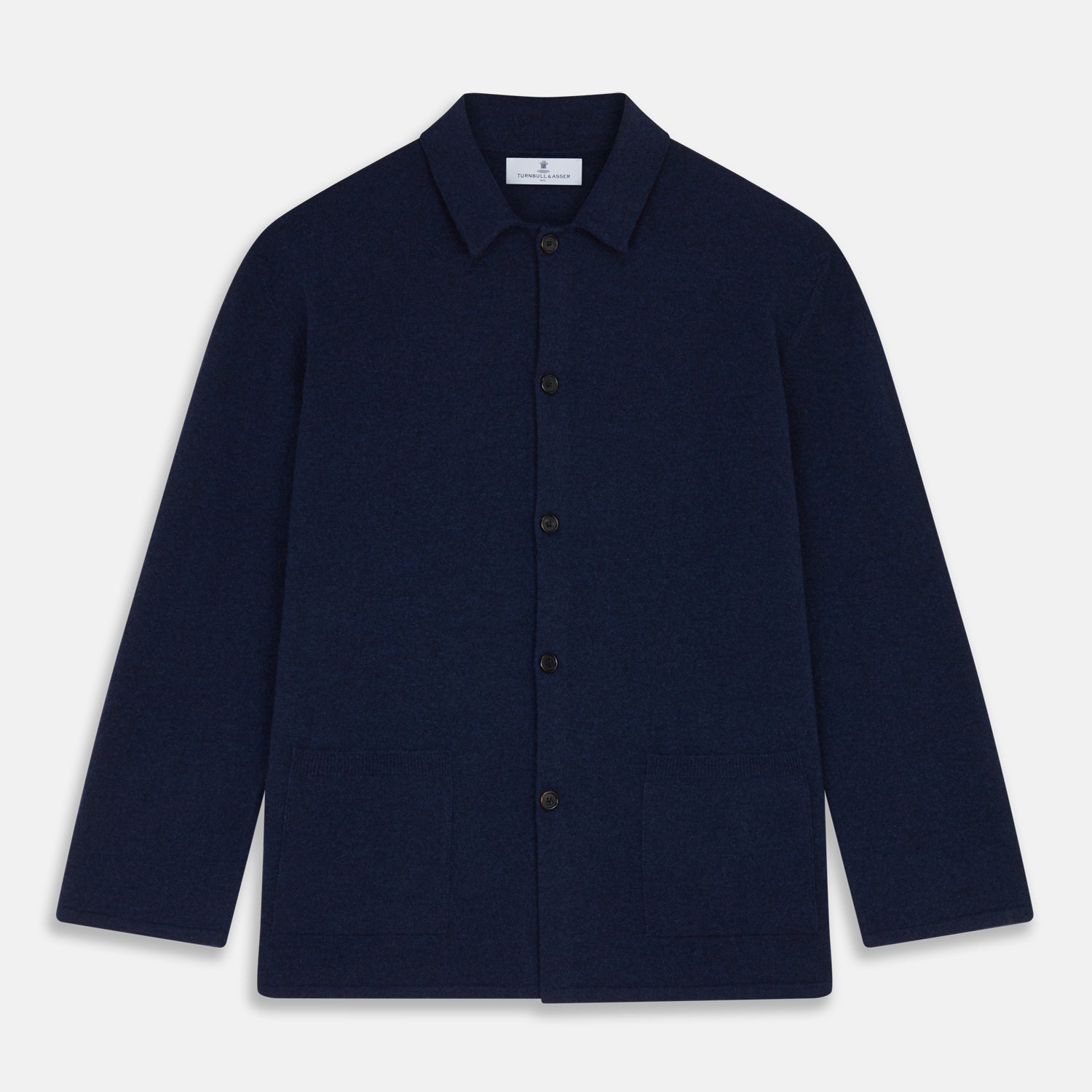 View 4 of product Navy Cashmere Knitted Traditional Pyjama Set