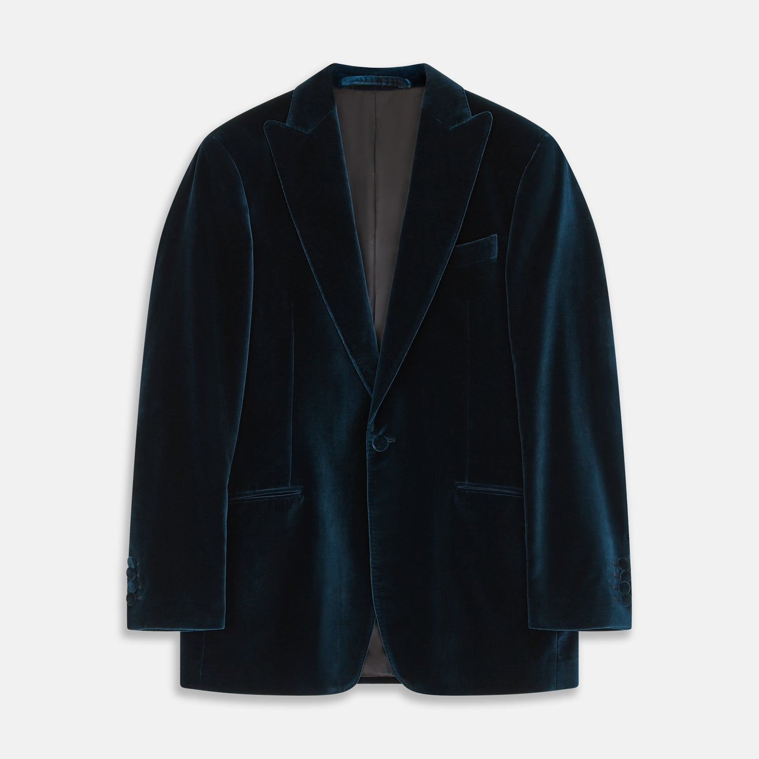 View 1 of product Teal Velvet Single Breasted Blazer
