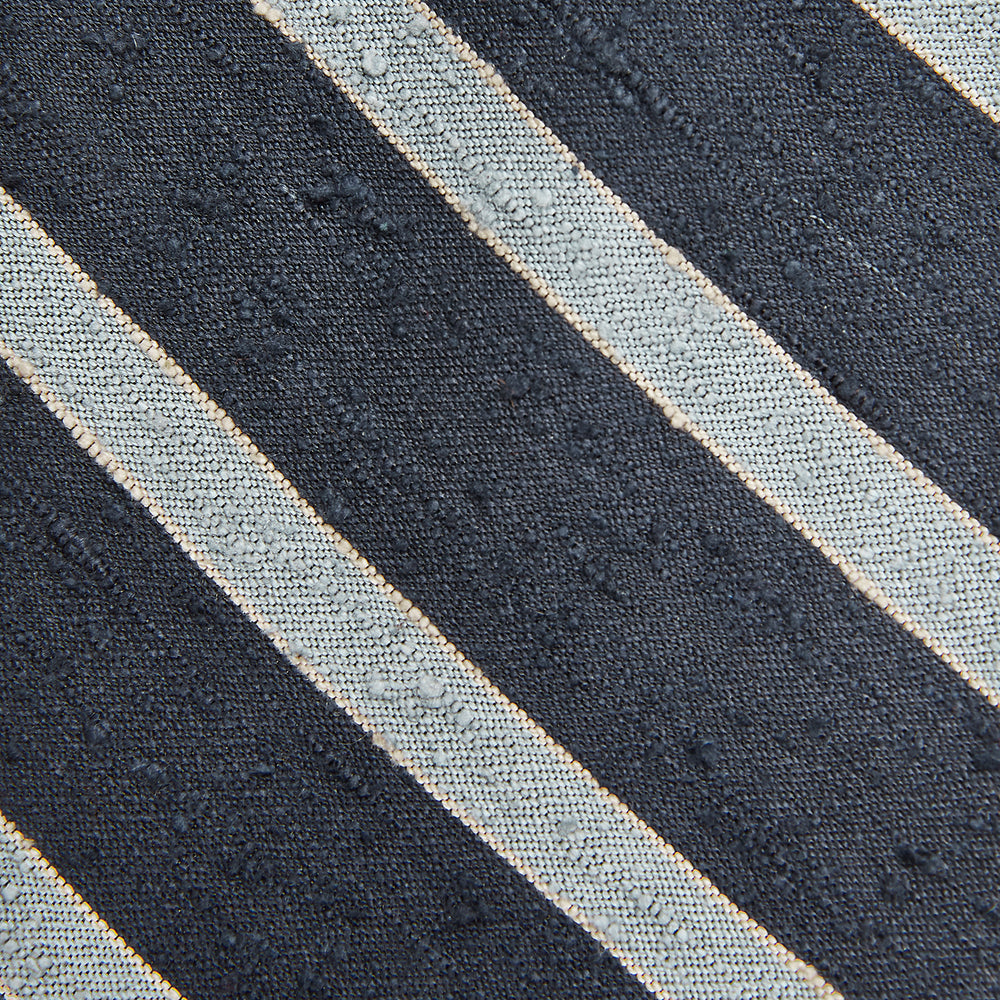 Blue & Silver Stripe Silk Tie
