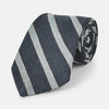 View 1 of product Blue & Silver Stripe Silk Tie