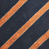 Orange & Navy Stripe Silk Tie