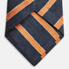 Orange & Navy Stripe Silk Tie