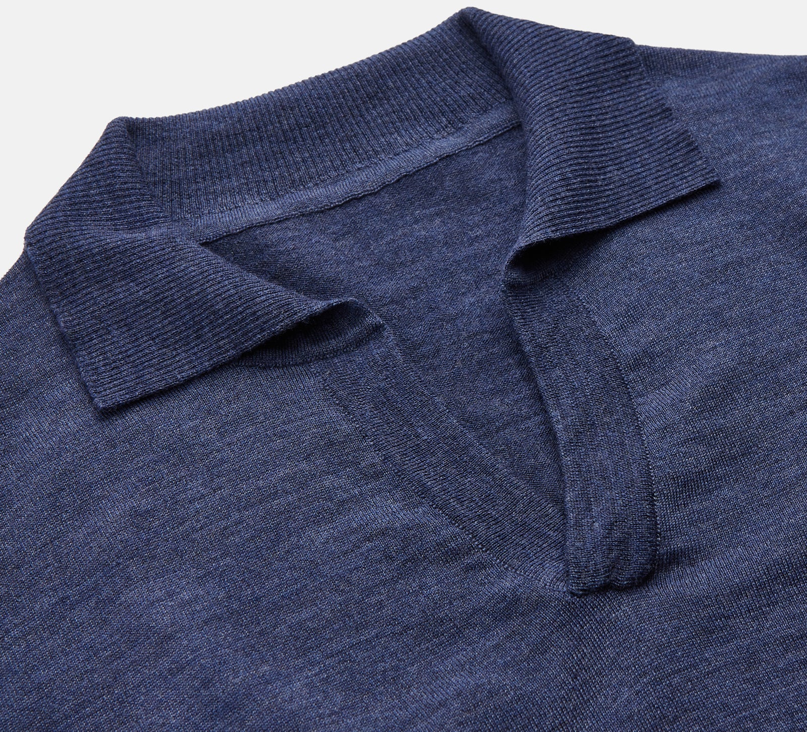 View 2 of product Blue Merino Wool Roland Polo Shirt