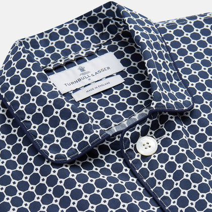 Navy Motif Silk-Blend Hyde Pyjama Set Image 1