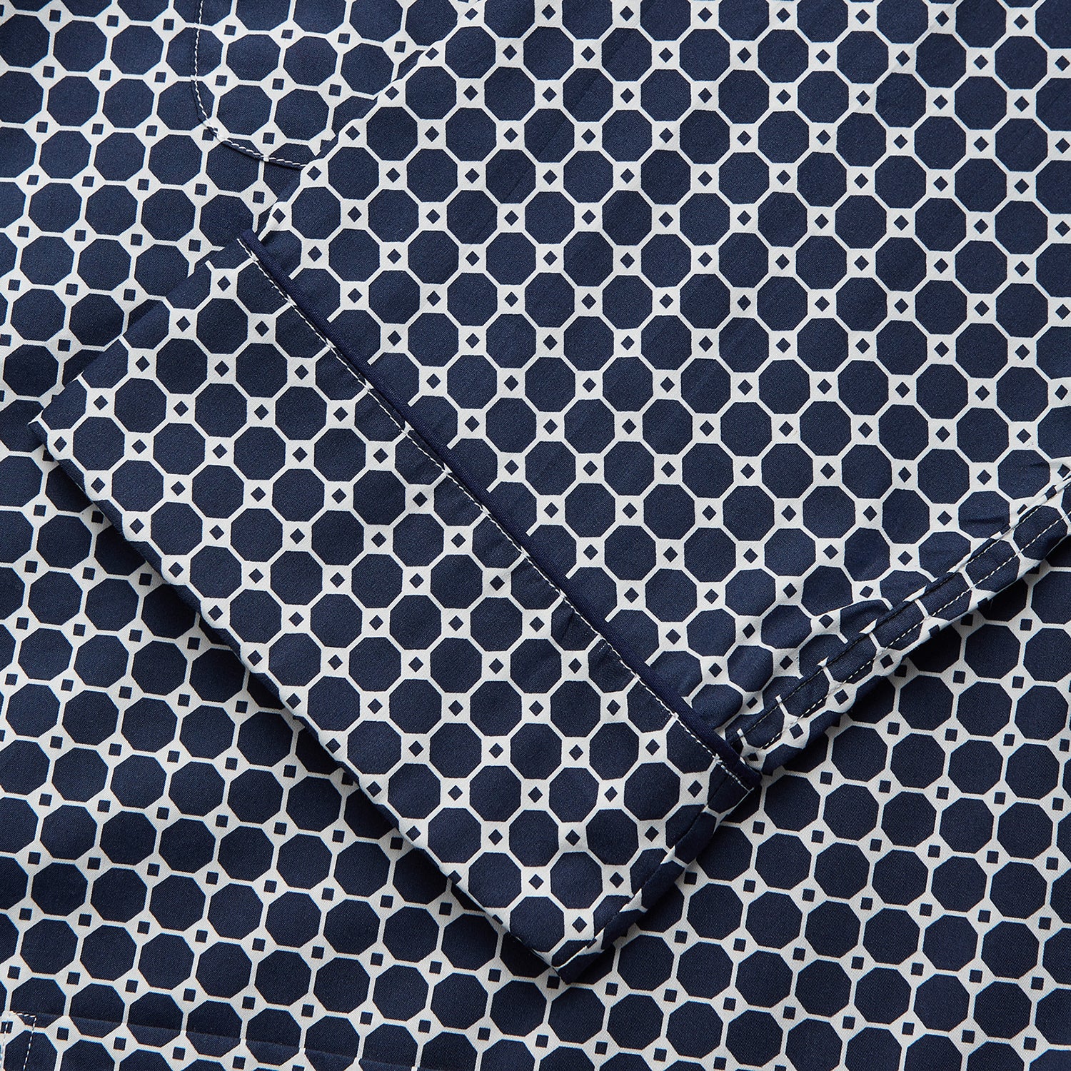 View 3 of product Navy Motif Silk-Blend Hyde Pyjama Set