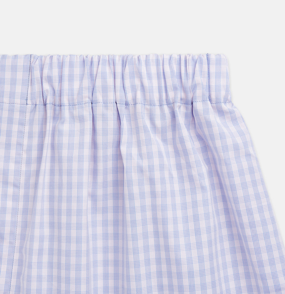 Lilac Multi Check Cotton Godfrey Boxer Shorts