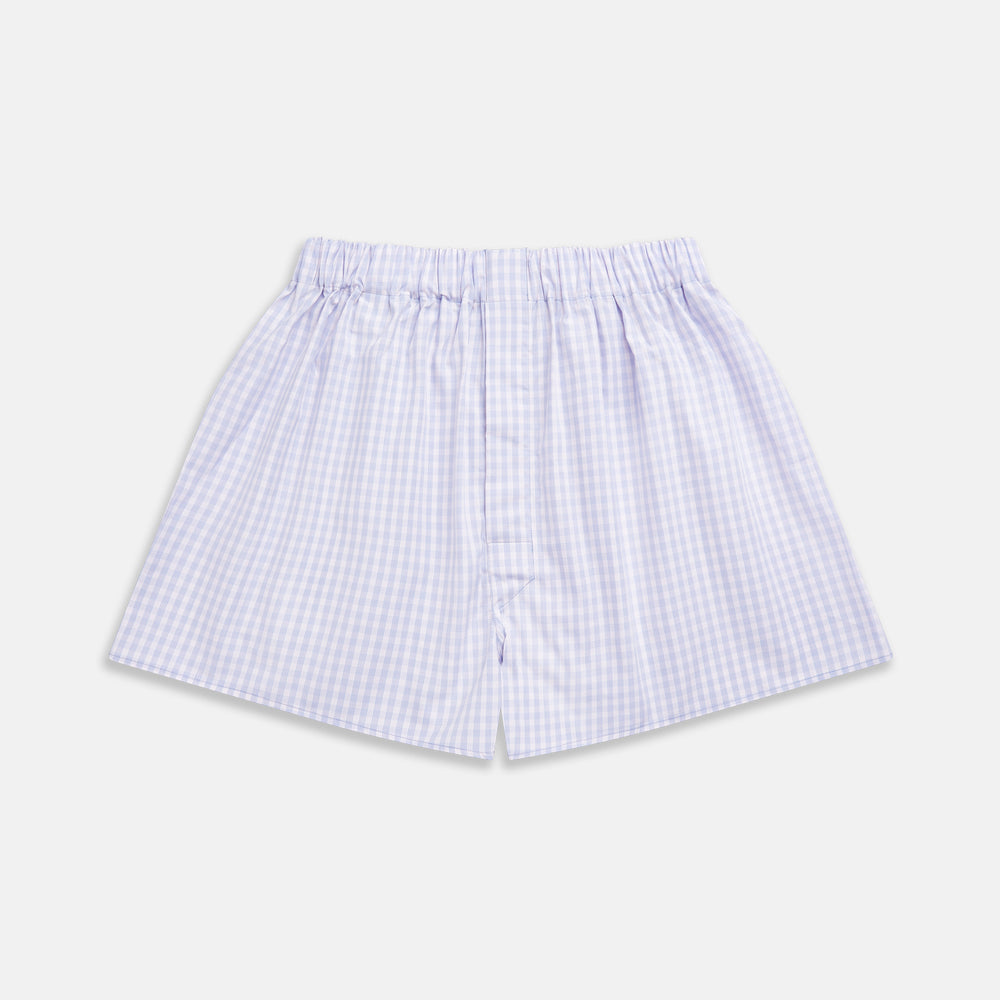 Lilac Multi Check Cotton Godfrey Boxer Shorts