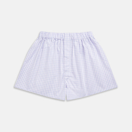 Lilac Multi Check Cotton Godfrey Boxer Shorts