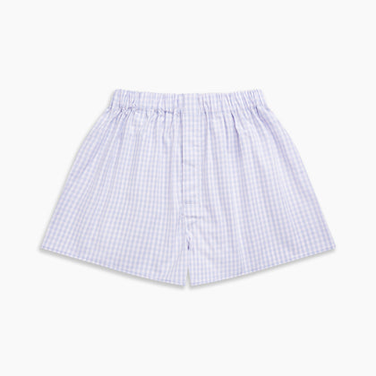 Lilac Multi Check Cotton Godfrey Boxer Shorts Image 2