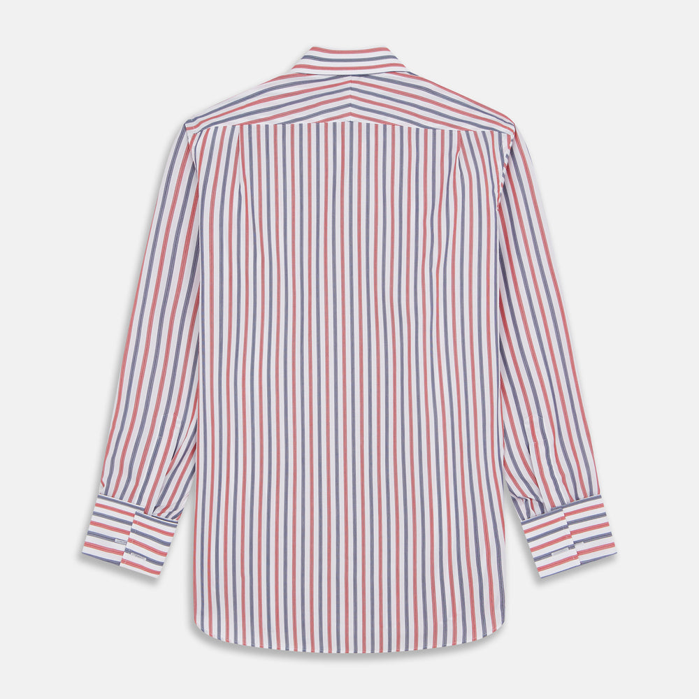 Red and Blue Stripe Cotton Regular Fit Whitby Shirt