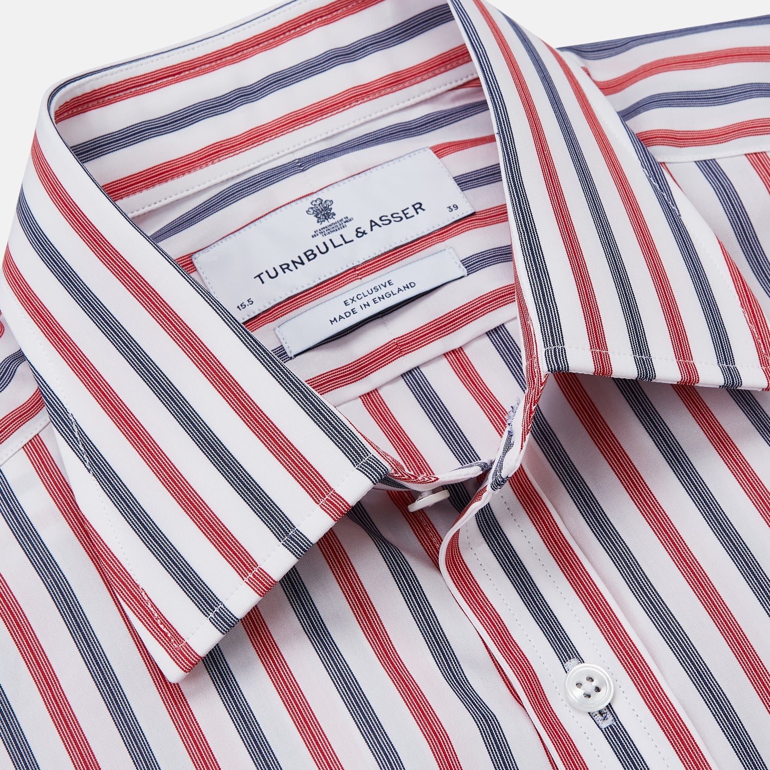 View 3 of product Red and Blue Stripe Cotton Regular Fit Whitby Shirt