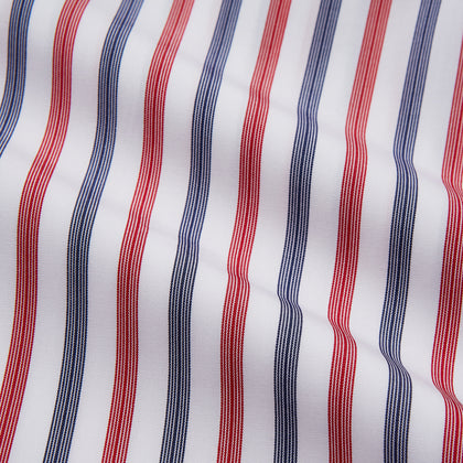 Red and Blue Stripe Cotton Regular Fit Whitby Shirt