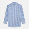 View 5 of product Light Blue and Navy Check Cotton Regular Fit Mayfair Shirt