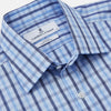 View 2 of product Light Blue and Navy Check Cotton Regular Fit Mayfair Shirt