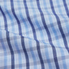 Light Blue and Navy Check Cotton Regular Fit Mayfair Shirt