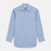 View 1 of product Light Blue and Navy Check Cotton Regular Fit Mayfair Shirt