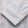 View 3 of product Beige and Light Blue Check Cotton Regular Fit Mayfair Shirt