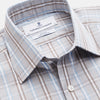 View 2 of product Beige and Light Blue Check Cotton Regular Fit Mayfair Shirt