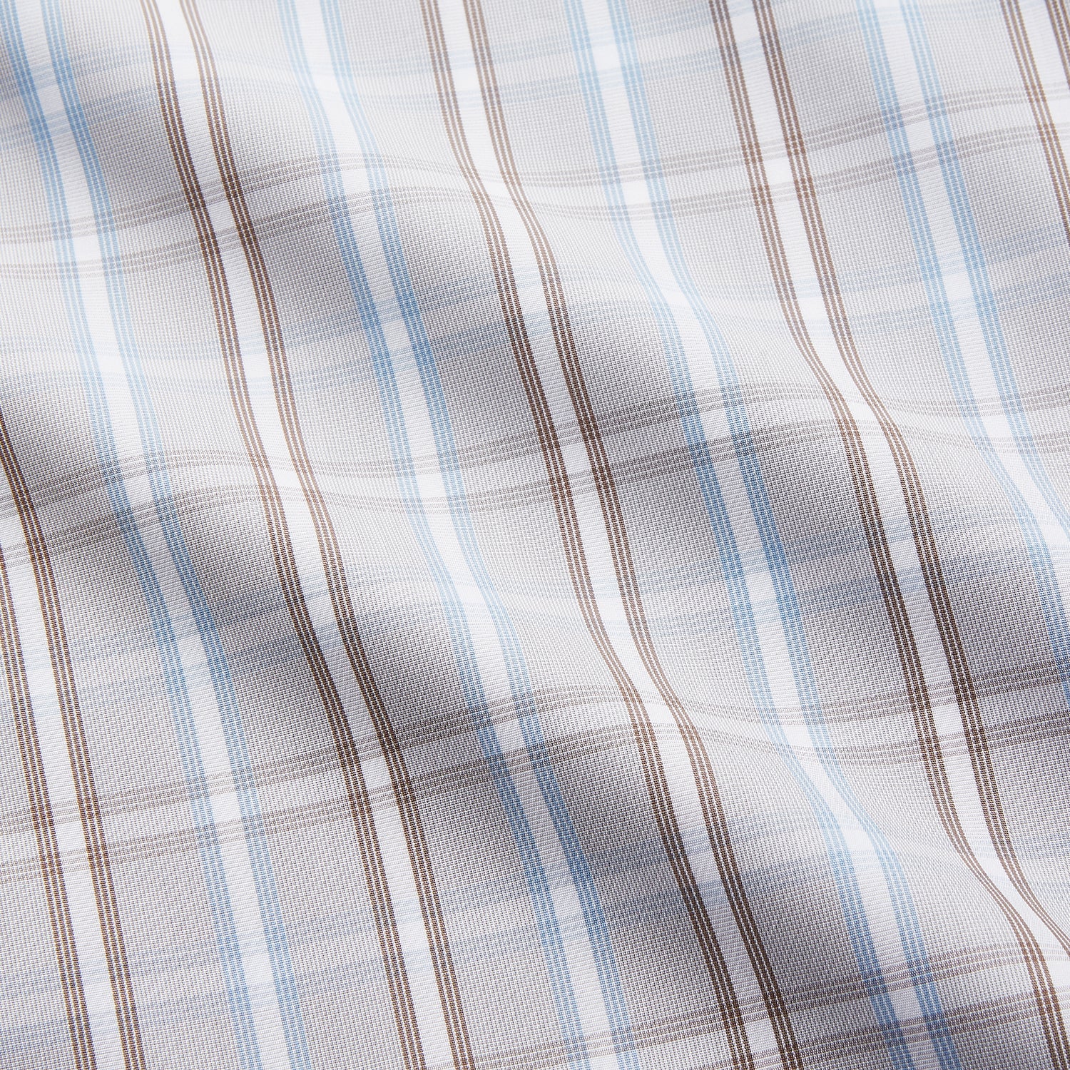View 5 of product Beige and Light Blue Check Cotton Regular Fit Mayfair Shirt