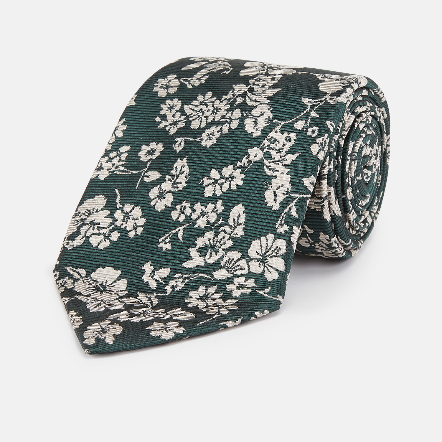 View 1 of product Dark Green Floral Garden Silk Tie