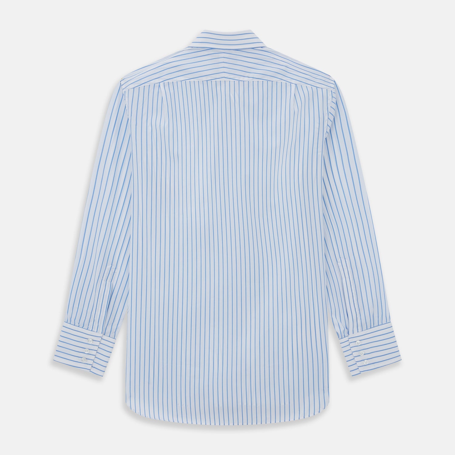View 2 of product WHITE & BLUE STRIPE COTTON REGULAR FIT SHIRT