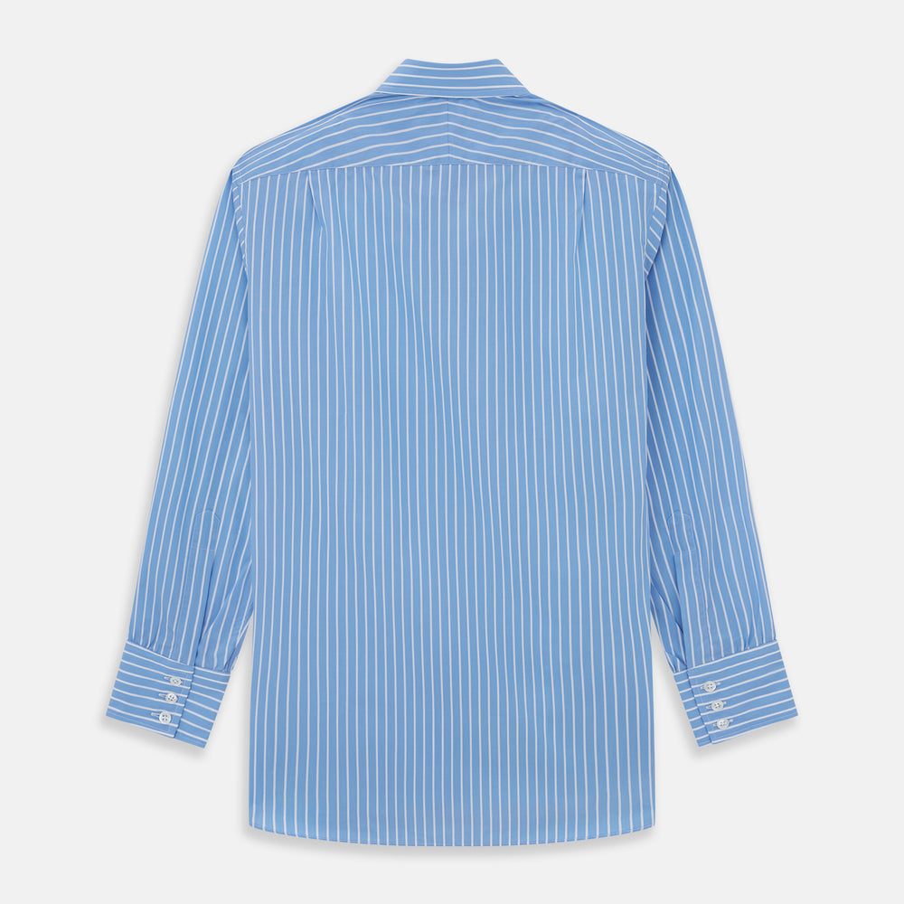 BLUE & WHITE STRIPE COTTON REGULAR FIT SHIRT
