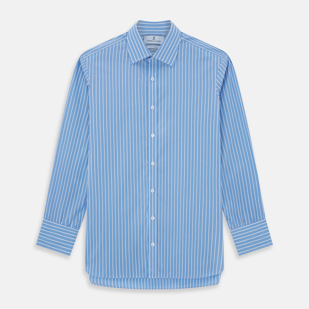 Turnbull & Asser BLUE & White Stripe Cotton Regular FIT Shirt Turnbull & Asser BLUE & White Stripe Cotton Regular FIT Shirt