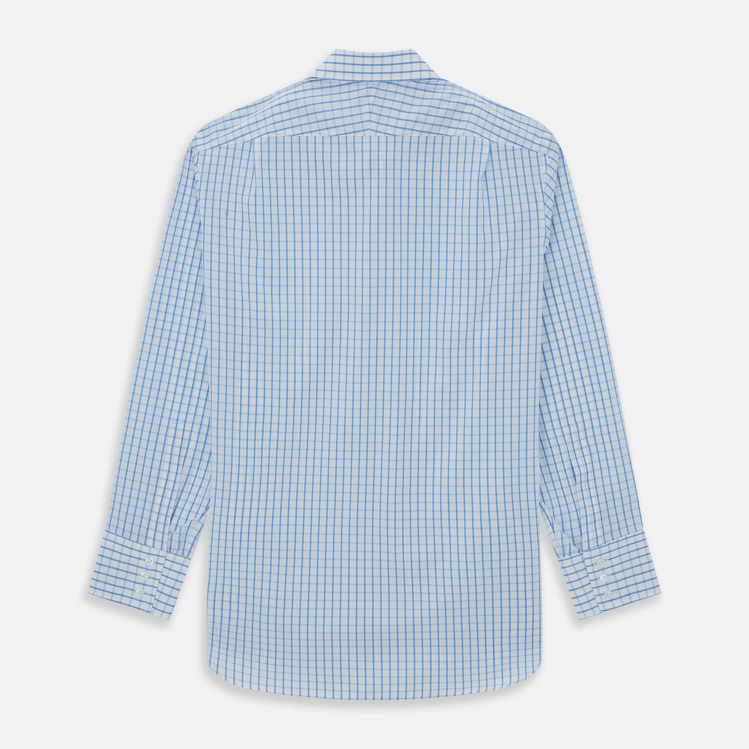 WHITE & BLUE CHECK COTTON REGULAR FIT SHIRT