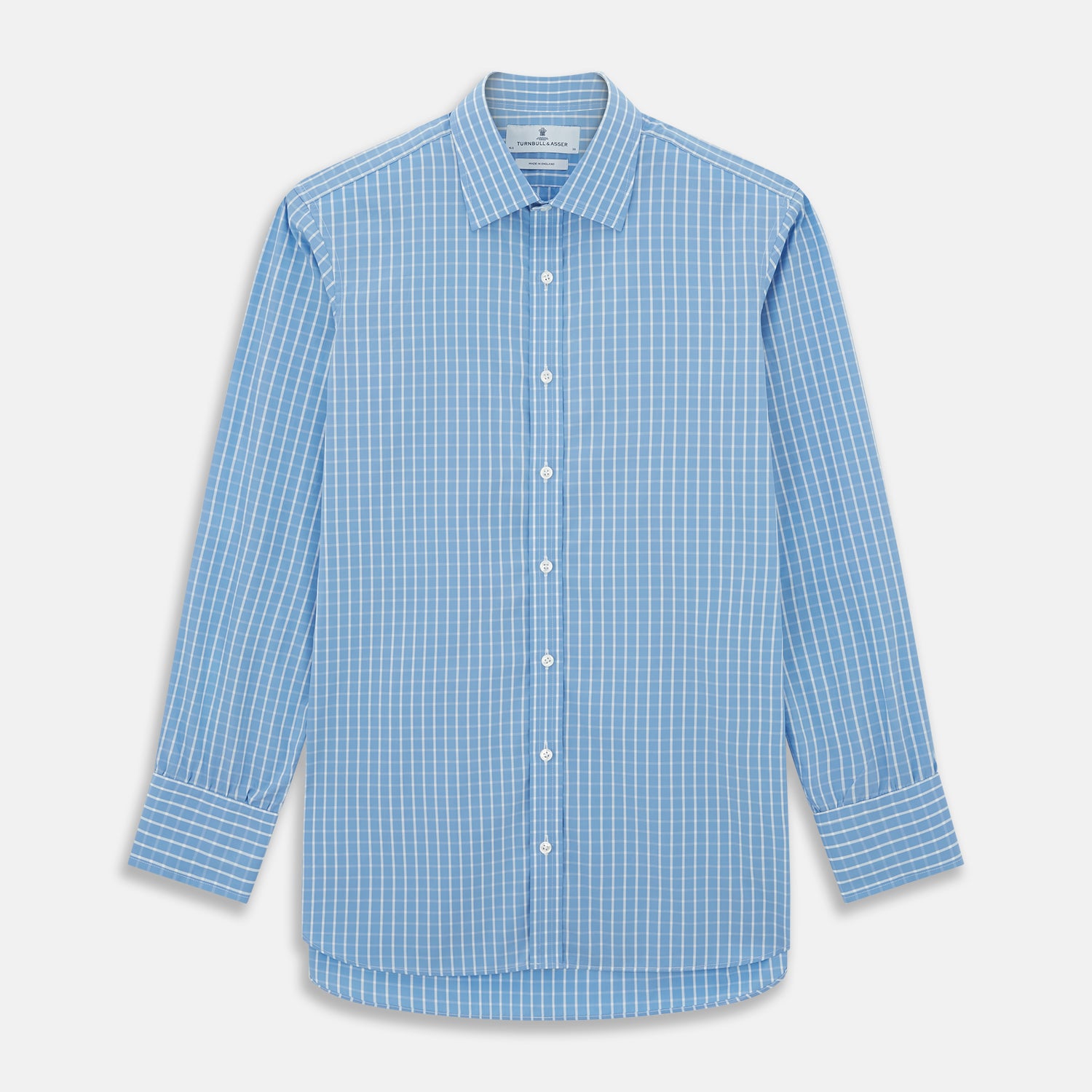View 1 of product BLUE & WHITE CHECK COTTON REGULAR FIT SHIRT