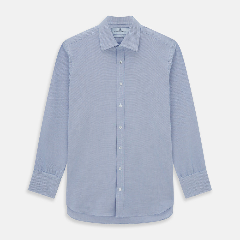 NAVY MULTI-CHECK COTTON REGULAR FIT SHIRT