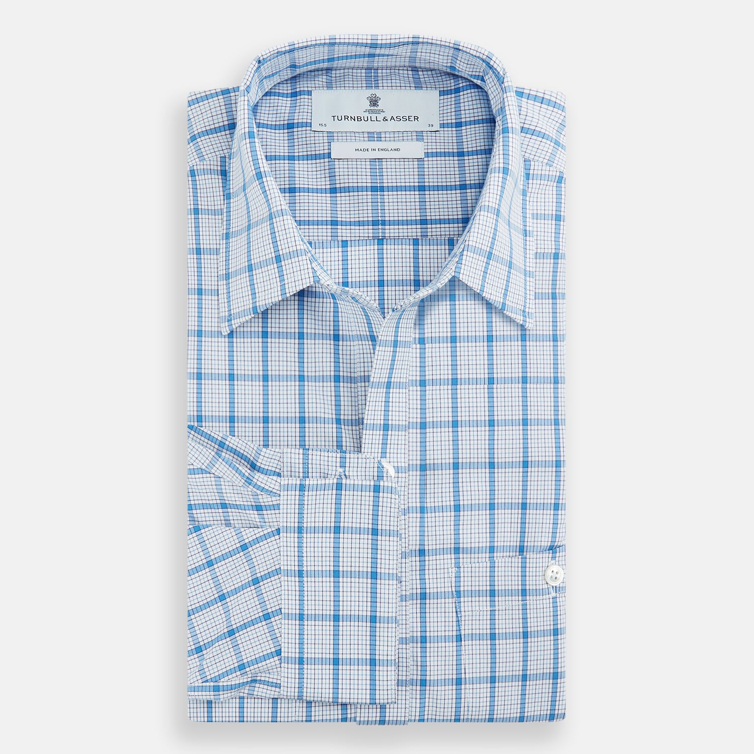 View 5 of product Blue Graph Overlay Check Piccadilly Shirt