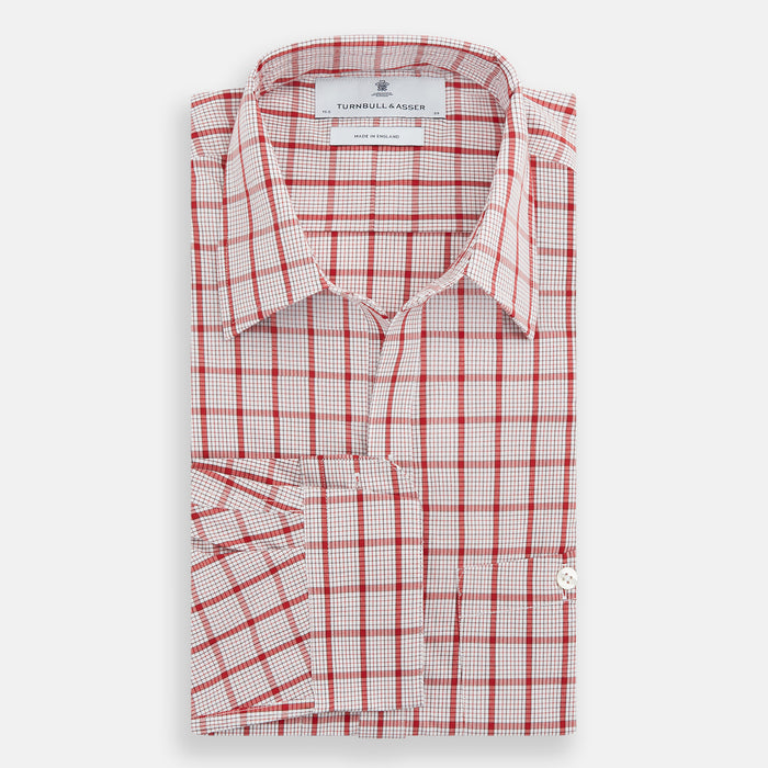 Red Graph Overlay Check Piccadilly Shirt Image 4