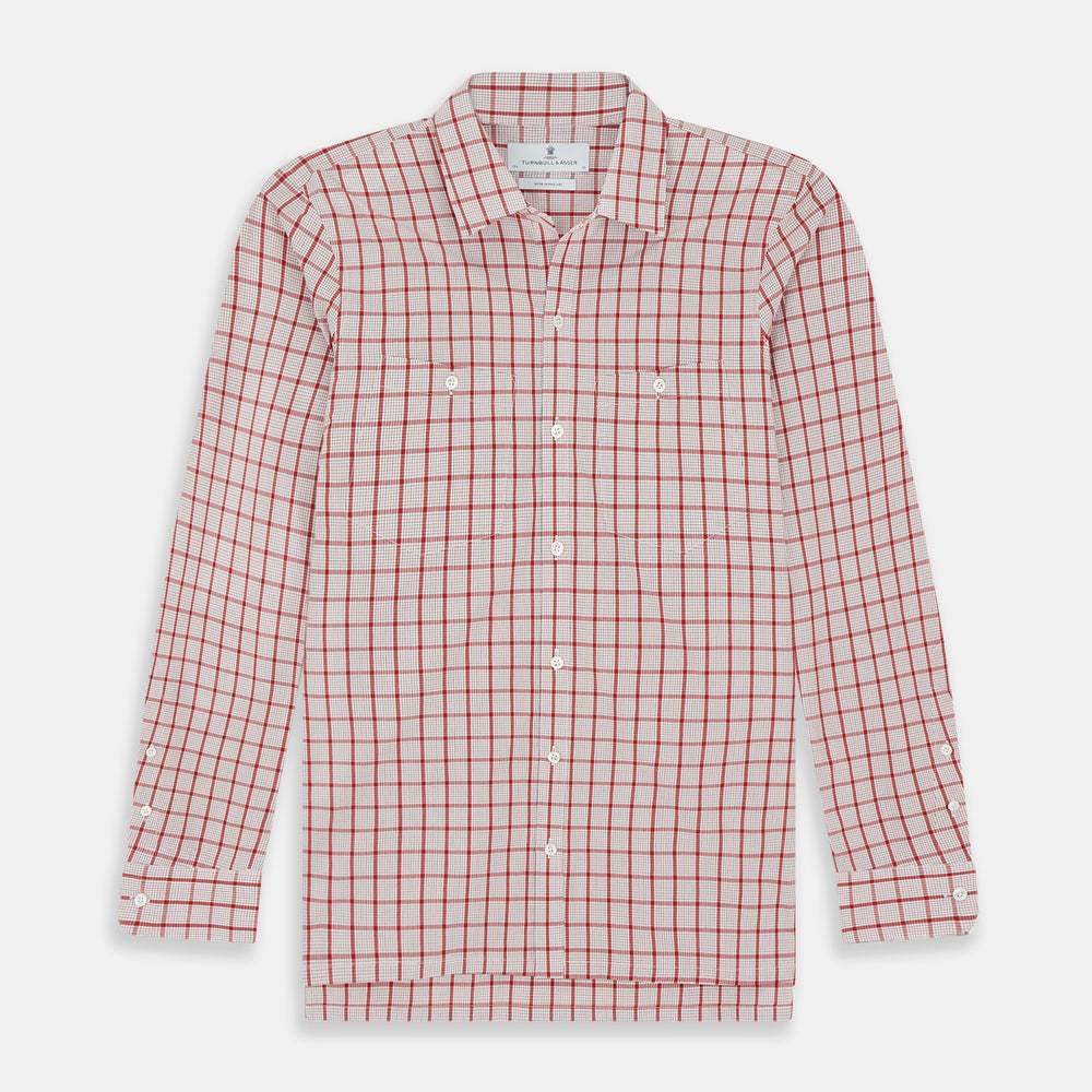 Red Graph Overlay Check Piccadilly Shirt