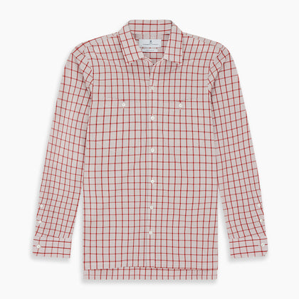 Red Graph Overlay Check Piccadilly Shirt Image 6