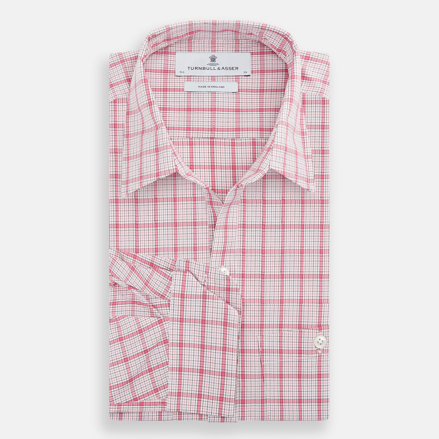 View 5 of product Pink Graph Overlay Check Piccadilly Shirt