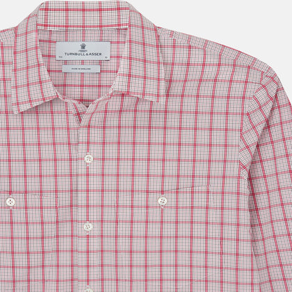 Pink Graph Overlay Check Piccadilly Shirt Image 3