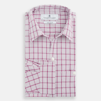Purple Graph Overlay Check Piccadilly Shirt Image 4
