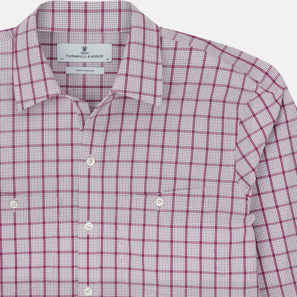 Purple Graph Overlay Check Piccadilly Shirt