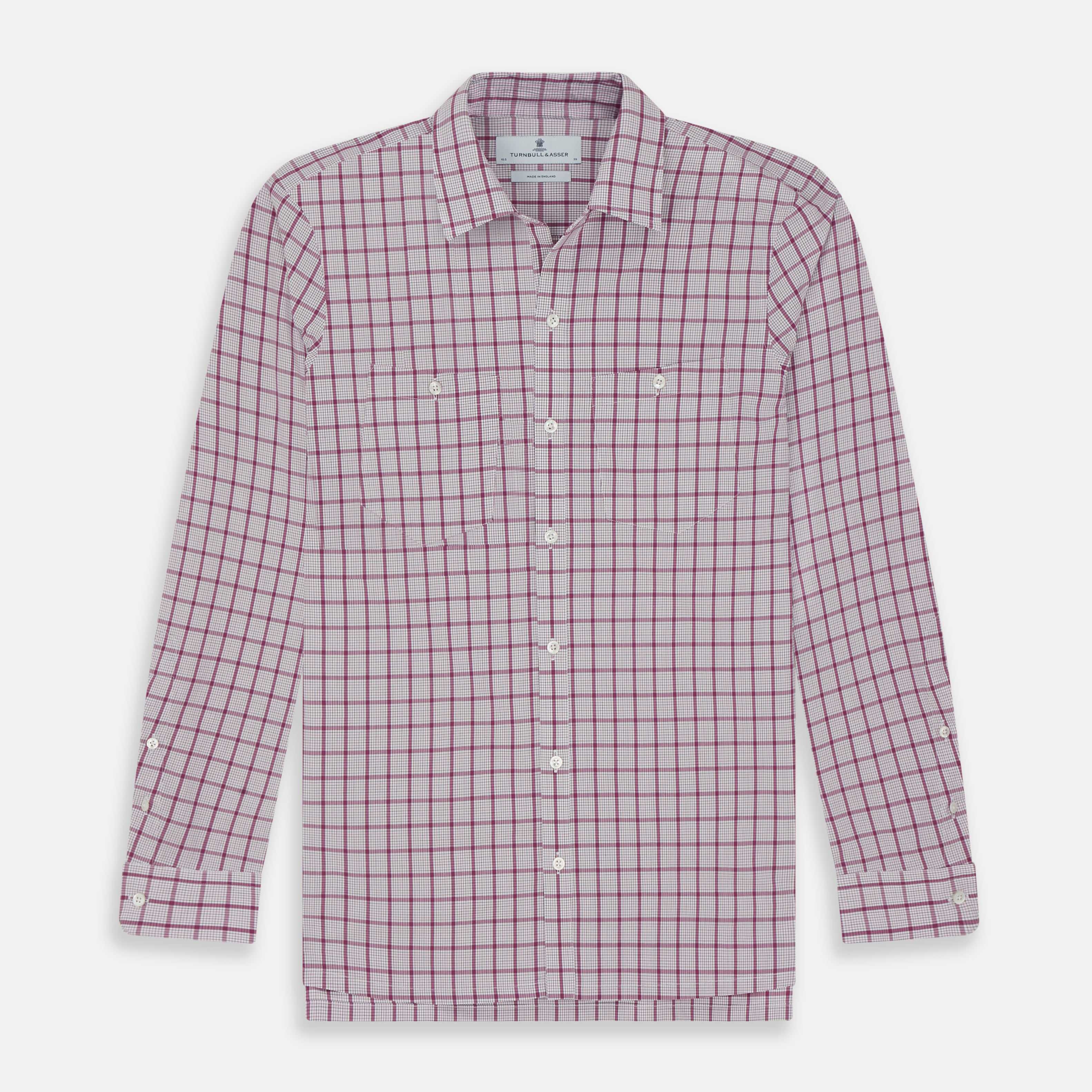 View 1 of product Purple Graph Overlay Check Piccadilly Shirt