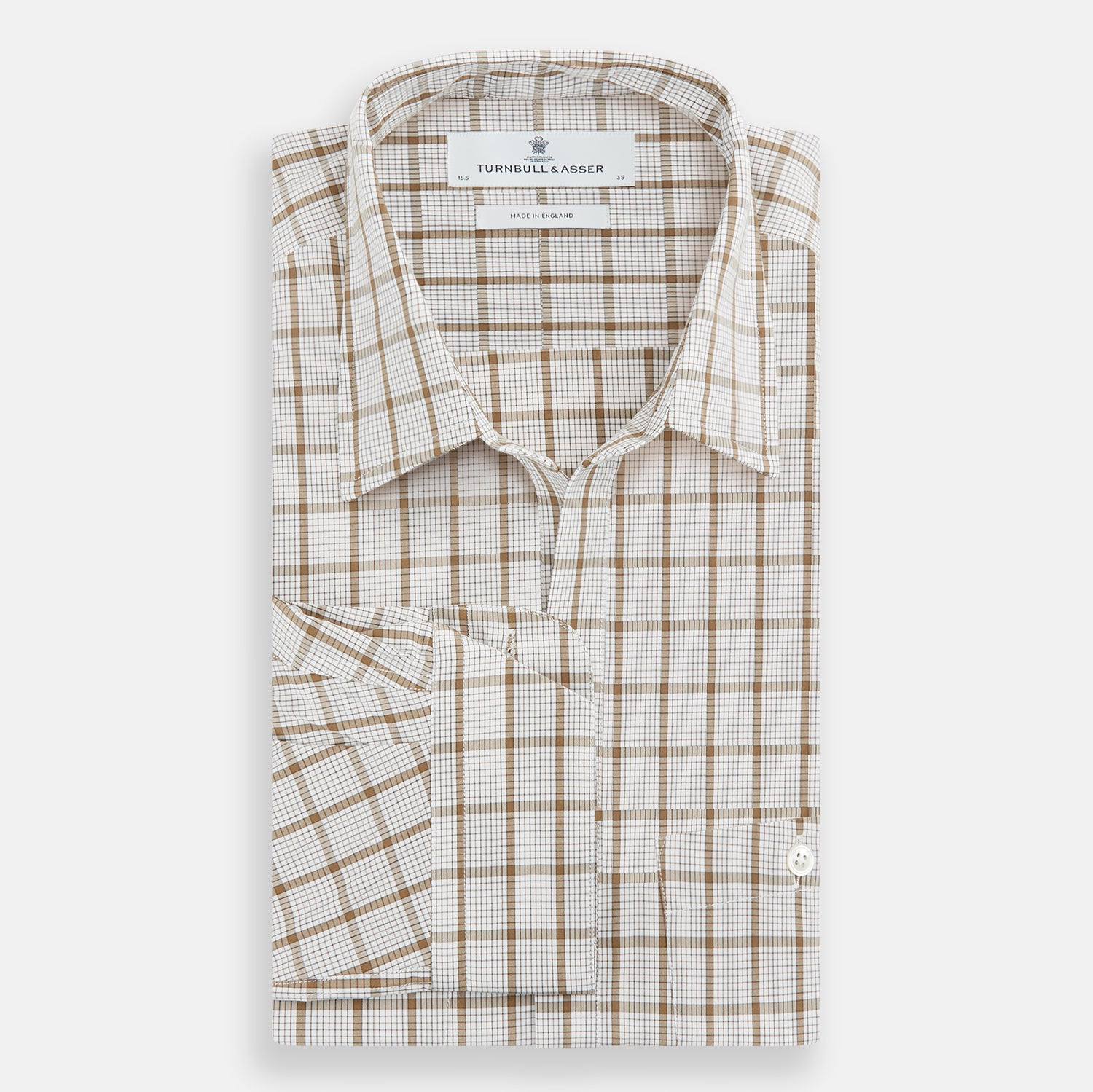 View 5 of product Brown Graph Overlay Check Piccadilly Shirt